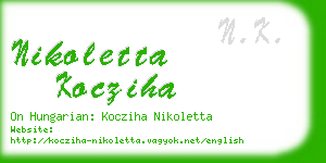 nikoletta kocziha business card